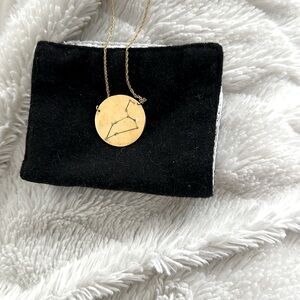 MOON & LOLA crystal cutout constellation necklace. Leo zodiac.